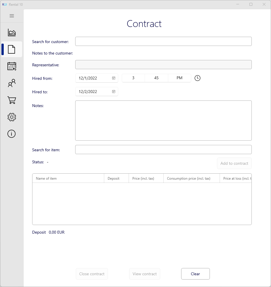 Contract form