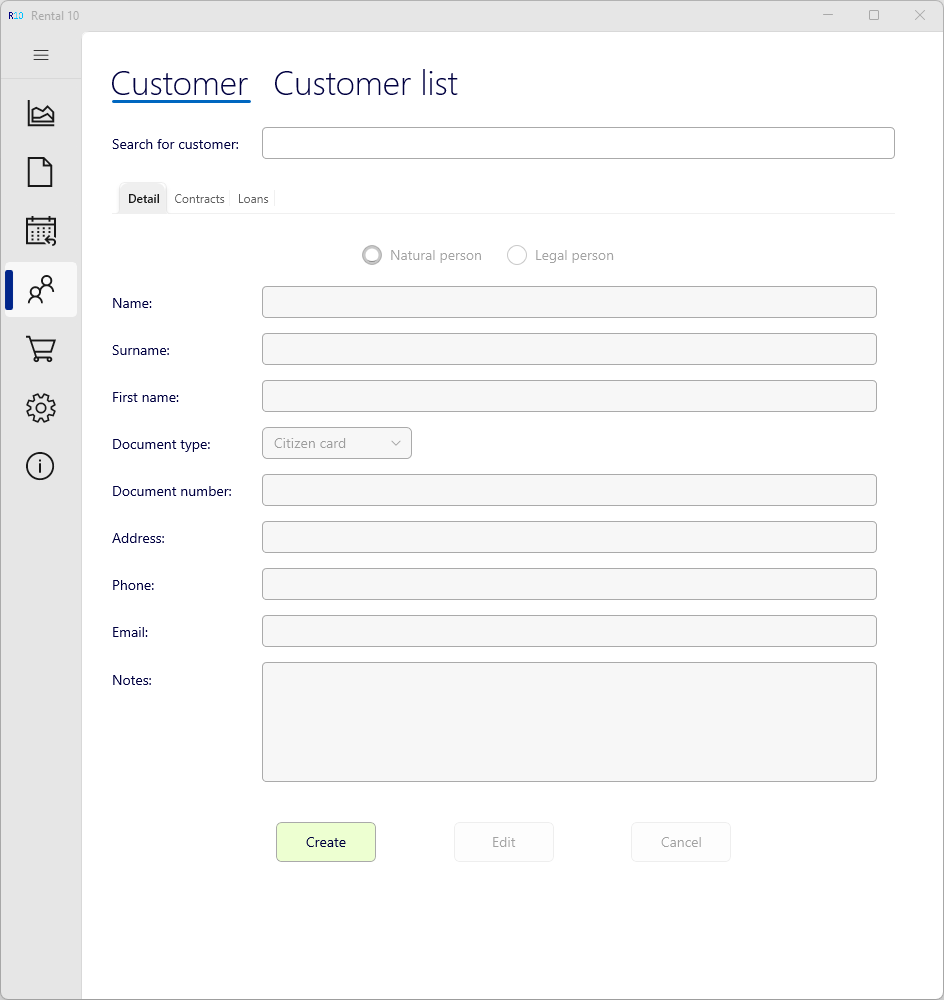 Customer form