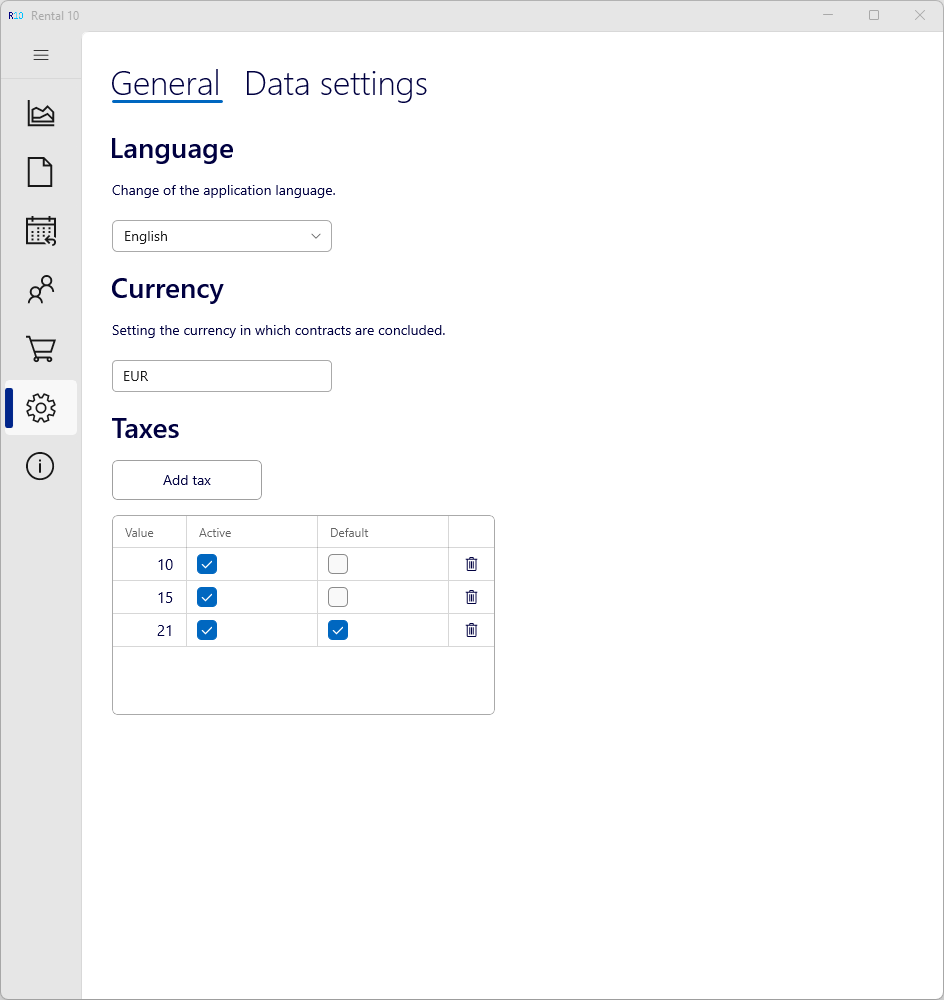 General settings